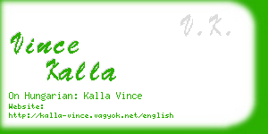 vince kalla business card